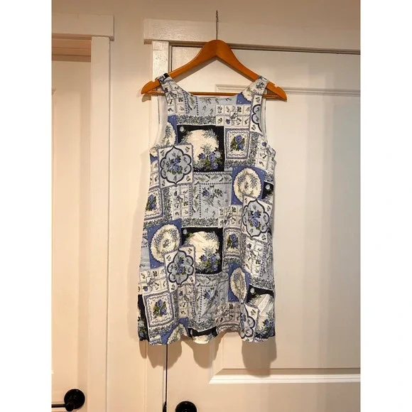 Abercrombie & Fitch Floral Patchwork Mini Dress XSP Resort Boho Whimsical 70s - Picture 2 of 10